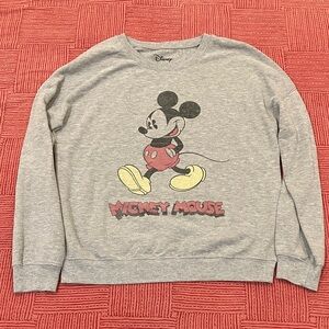 Disney Mickey Mouse vintage look Gray Sweatshirt women’s size large